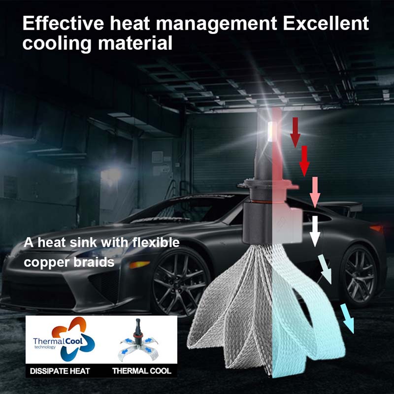 Vehicle Headlight H4 H7 LED Car Lights 9005 H11 H8 H9 HB1 HB3 9006 9007 880 Auto Lamp Bulb Night Light 12V 8000LM 6000K 2PCS/Pair