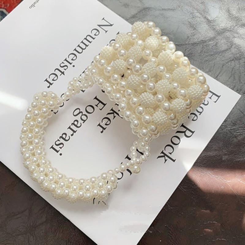 Designer Pearl Beaded Women's Mini Handmade Tote Handbag Wedding Evening Clutch Bag For Bridal Luxury Elegant Party Purse Shoulder Bags, Beige
Designer Pearl Beaded Women's Mini Handmade Tote Handbag Wedding Evening Clutch Bag For Bridal Luxury Elegant Party Purse Shoulder Bags, Beige