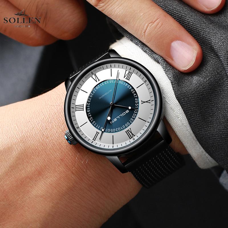 Wristwatches SOLLEN Mehanical Men Watch Top Mesh Waterproof Male Clock Fashion Luminous Hands Roman Numeral Dial Watches, Sl-201-45
Wristwatches SOLLEN Mehanical Men Watch Top Mesh Waterproof Male Clock Fashion Luminous Hands Roman Numeral Dial Watches, Sl-201-45