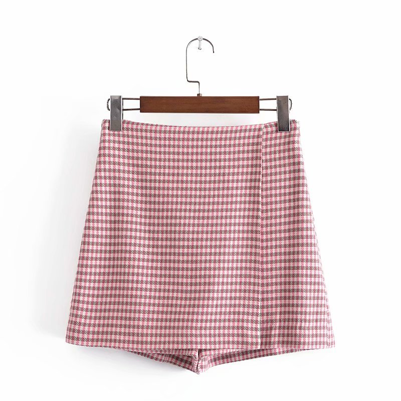 Women Two Pieces Set Checkered Blazers and Shorts Suit Fashion Casual Chic Lady Outfits & suit 210517