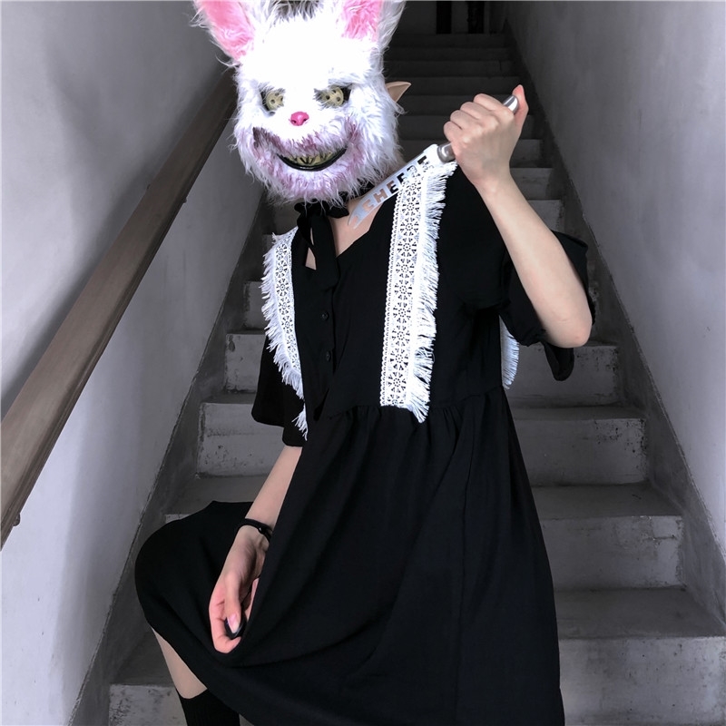 Lolita Dress Japanese Style Kawaii Girl Shirt es Women Party Gothic Harajuku Black Vestidos 25929 210519