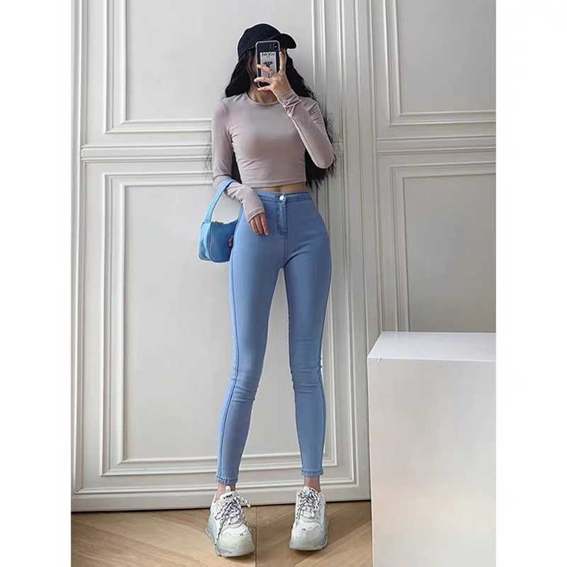 Sexy high-waisted stretch jean's tight-fitting buttocks fashion all-match skinny 210604, Sky blue
Sexy high-waisted stretch jean's tight-fitting buttocks fashion all-match skinny 210604, Sky blue