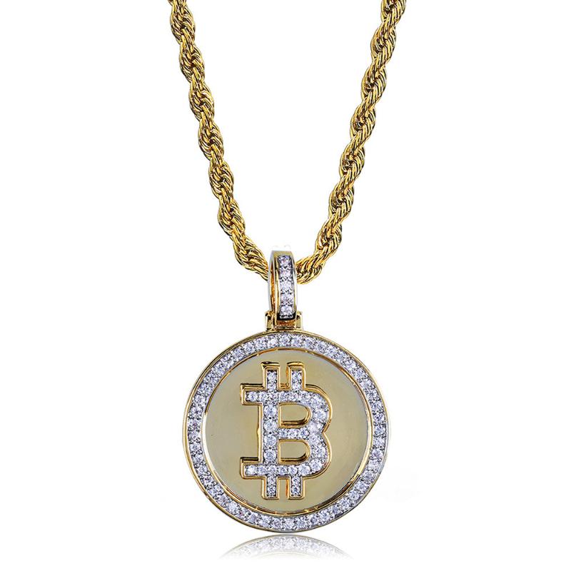 Chains Hip Hop Iced Out Rhinestone Coin Pendant Necklace BTC Mining Gift For Men Women With Rope Chain
Chains Hip Hop Iced Out Rhinestone Coin Pendant Necklace BTC Mining Gift For Men Women With Rope Chain