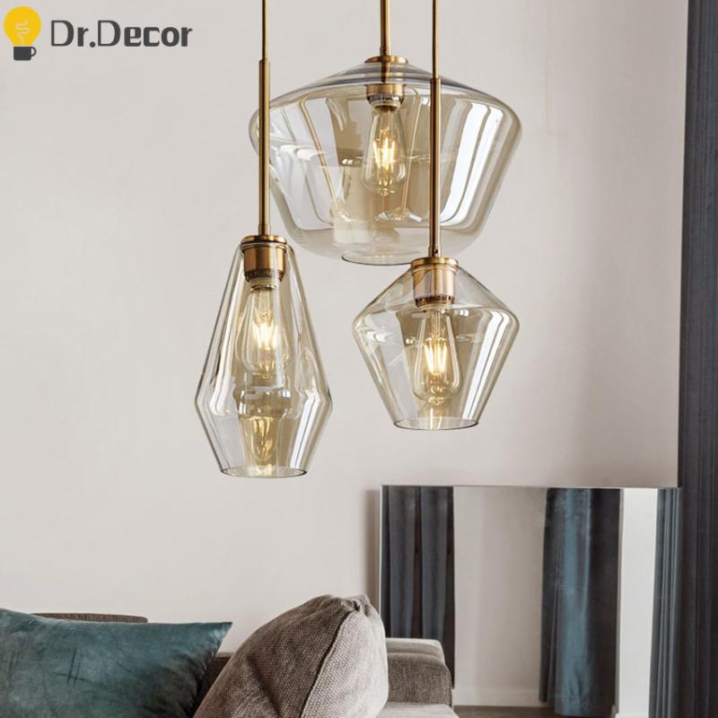 Pendant Lamps Post-modern Led Glass Lamp Nordic Dining Room Coffee Transparent/Champagne Color Hanging Light Fixtures Luminaire
Pendant Lamps Post-modern Led Glass Lamp Nordic Dining Room Coffee Transparent/Champagne Color Hanging Light Fixtures Luminaire