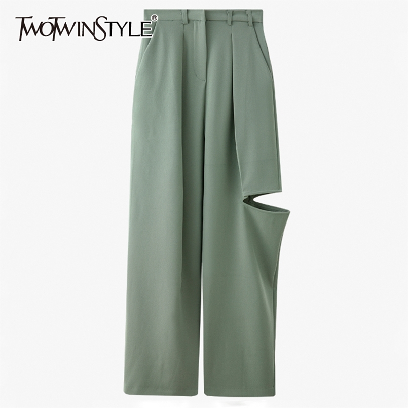 Minimalist Solid Pant For Women High Waist Patchwork Hole Full Length Pleated Pants Females Spring Fashion 210521, Black
Minimalist Solid Pant For Women High Waist Patchwork Hole Full Length Pleated Pants Females Spring Fashion 210521, Black