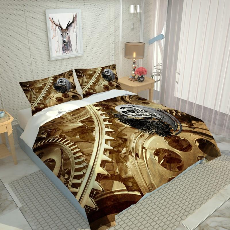 European Gear Printing Bedding Household Textiles Single Bed Double Duvet Cover Pillow Case Sheet Boy Girl Set Sets