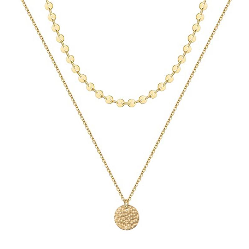 Chokers Stainless Steel Multilayer Bump Disc Sequins Choker Necklaces For Woman Double Layer Chain Pendant Simple Jewelry
Chokers Stainless Steel Multilayer Bump Disc Sequins Choker Necklaces For Woman Double Layer Chain Pendant Simple Jewelry