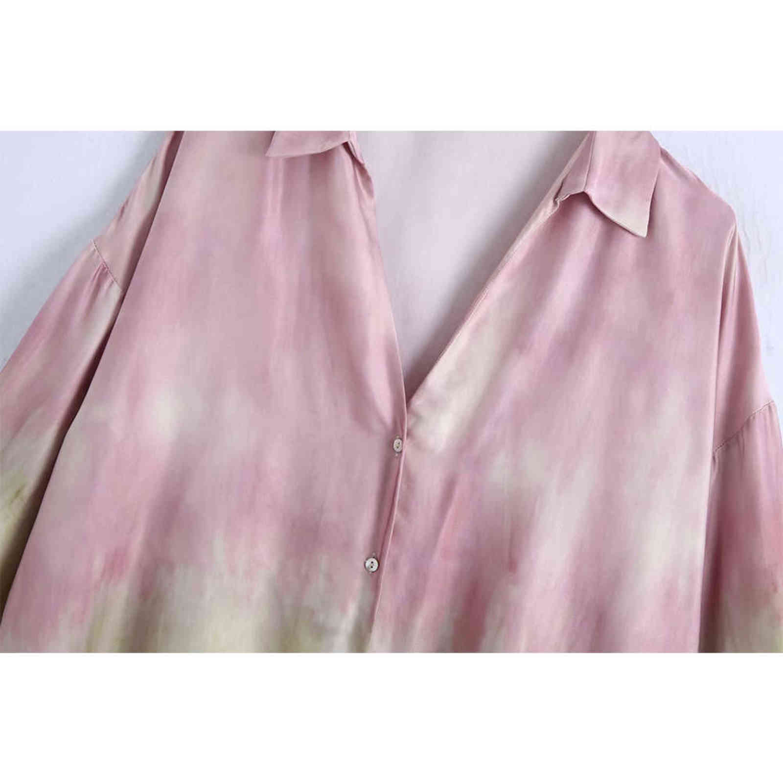 Women Two Piece Set Multiway Tie dye Shirt & Wrap Trousers Chic Lady Fashion Casual Cozy Woman Outfits Pants Sets 211105