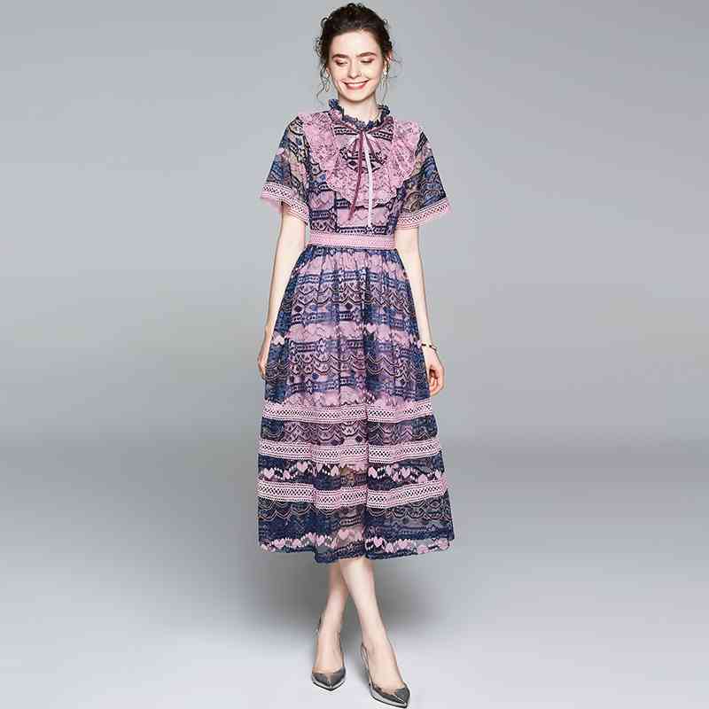 Fashion Runway Summer Dress Women Short Sleeve Lace Ruffles Patchwork Vintage es Ladies Midi Vestido 210520, Photo color
Fashion Runway Summer Dress Women Short Sleeve Lace Ruffles Patchwork Vintage es Ladies Midi Vestido 210520, Photo color