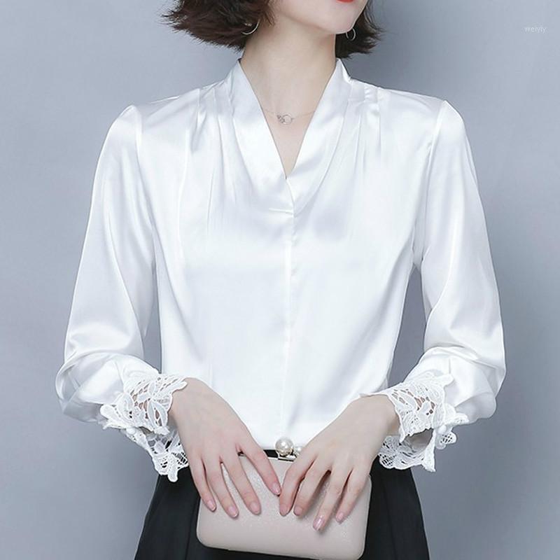 Shirts 2021 Long Sleeve Embroidery Solid Women Blouse V-neck Casual Soft Chiffon Pullover Shirt Women's Blouses, White
Shirts 2021 Long Sleeve Embroidery Solid Women Blouse V-neck Casual Soft Chiffon Pullover Shirt Women's Blouses, White