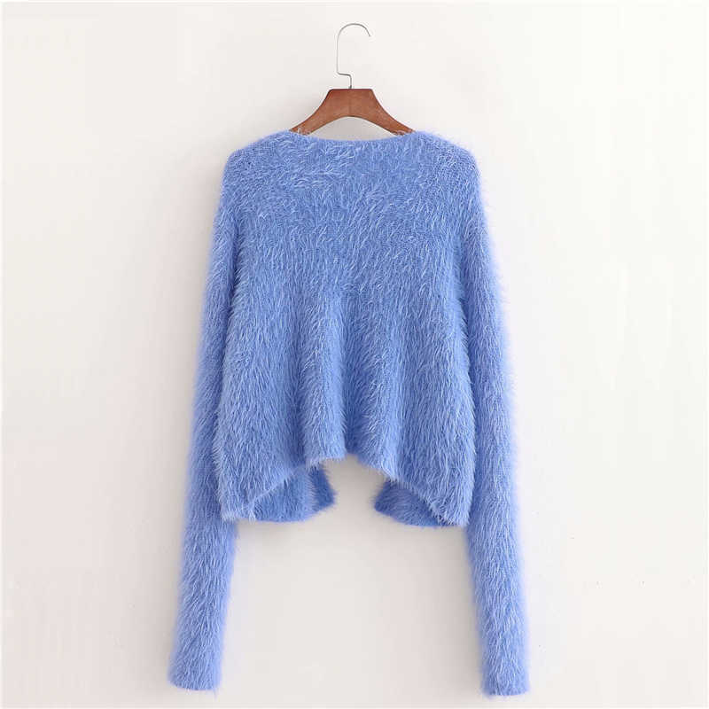 Causal Women Solid Blue Sweaters Fashion Ladies Streetwear Soft Loose Knitted Tops Elegant Female Chic Two Piece Set 210527