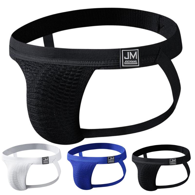 Men Underwear Sexy Jock Strap Briefs Solid Color Elastic Hip Lifting Breathable Supporter Panties Gay Bikini Male Underpant Underpants
