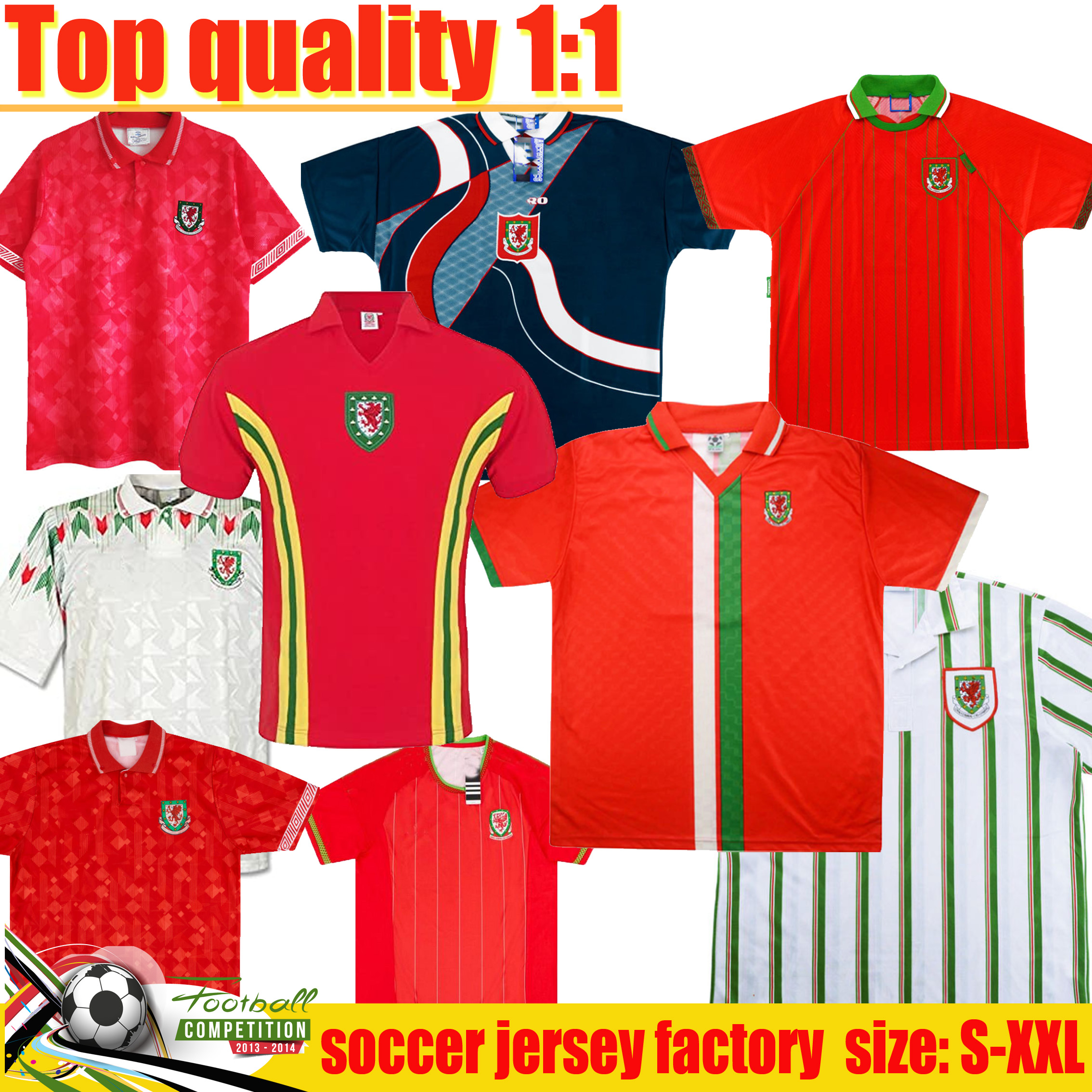 1976 Wales retro soccer jersey 1991 1993 1994 1995 1996 1998 Giggs Hughes Saunders Rush Boden Speed 96/98 Red home vintage classic football shirt, Grey
1976 Wales retro soccer jersey 1991 1993 1994 1995 1996 1998 Giggs Hughes Saunders Rush Boden Speed 96/98 Red home vintage classic football shirt, Grey