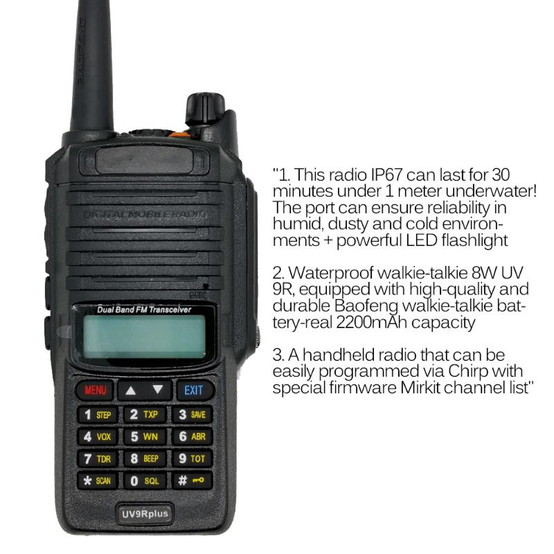 Walkie Talkie Transceiver Walkie-Talkie Deux voies Radio pour la chasse à l'imperméable de montagne jambon commeuin