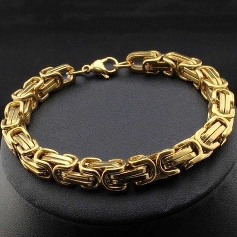 Charm Bracelets Listing Byzantine Bracelet High Quality 8mm Titanium Steel Bangle Men's Jewelry Drop YP8106