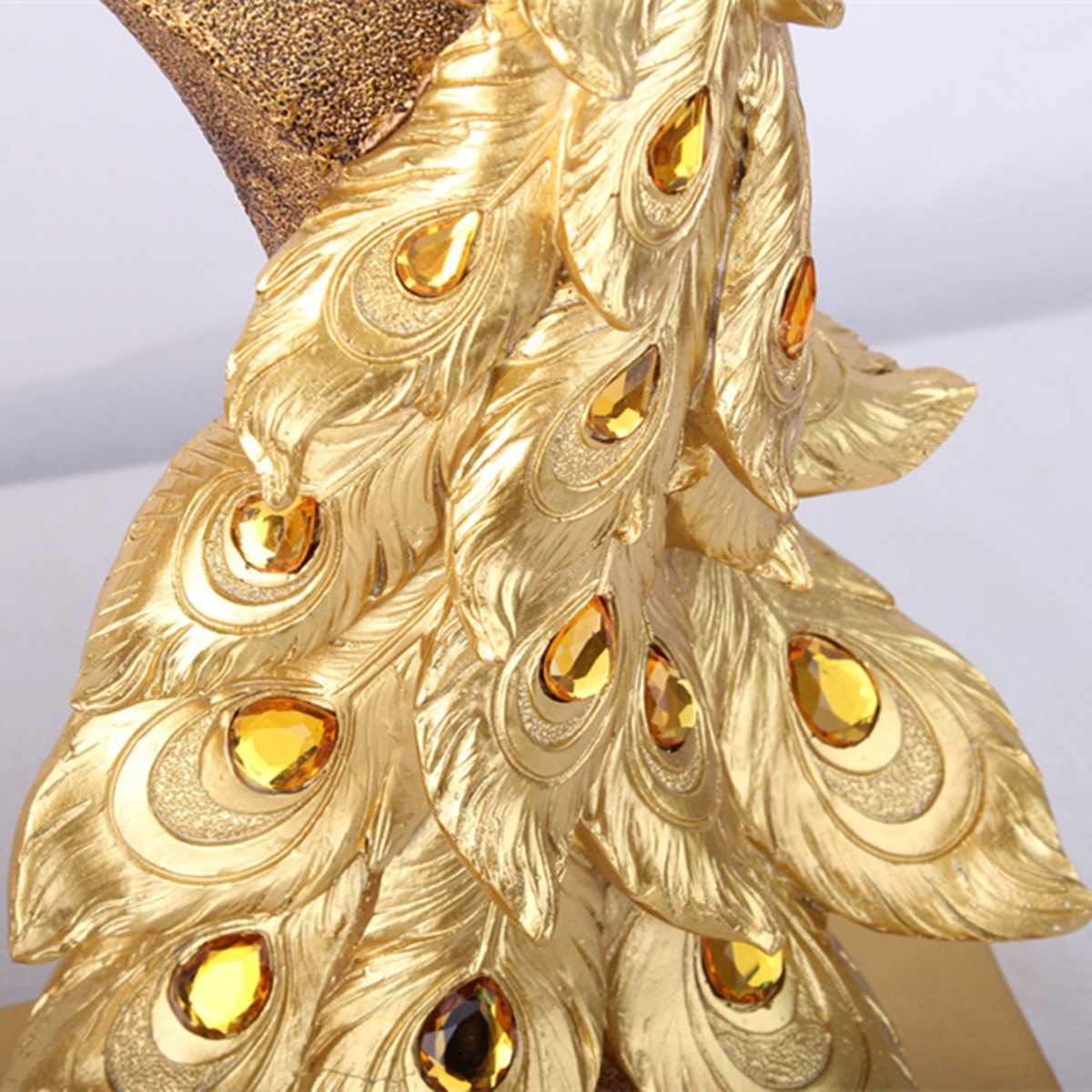 Exotic Peacock Resin Decoration Crafts Desktop Ornament Decorations Figurine Miniatures Statue Sculpture Home Decor 210414