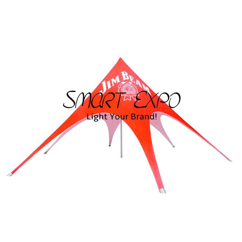 Single Pole Star Tent Dia16m x H6m for Business Advertising Display Promotion with Custom 600D Fabric Graphic Printing