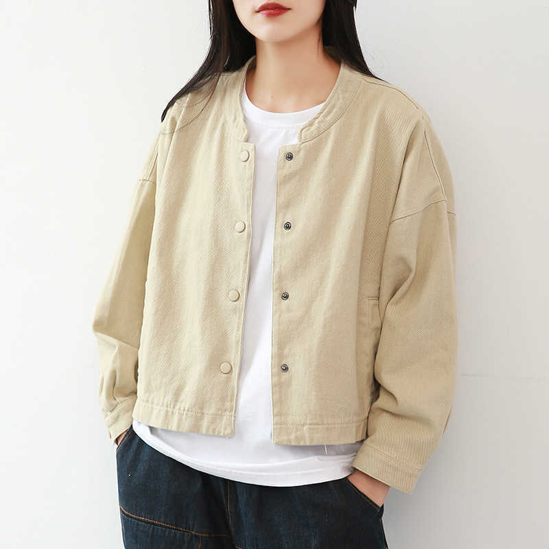 Safari Style Simple Crop Jackets for Women Elegant All-match Silm Coats Temperament Office Lady Female Tops Spring 210525