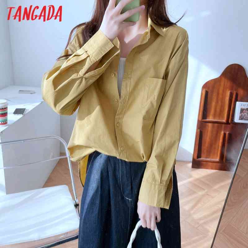 Women Solid Oversized Long Sleeve Chic Female Casual Loose Shirt Tops BA4 210416
