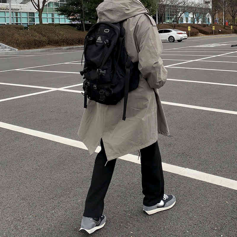 IEFB Korean Hooded Windbreaker Men's Mid Length Fashionable Handsome Work Clothes Loose Casual Spring Trend Coat For Male 9Y4512 210524