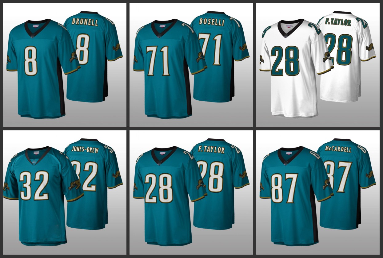 Jacksonville's Jaguars's Jersey Men Women Youth #8 Mark Brunell 87 Keenan McCardell 71 Tony Boselli 28 Fred Taylor Custom Mitchell & Ness Teal Legacy
Jacksonville's Jaguars's Jersey Men Women Youth #8 Mark Brunell 87 Keenan McCardell 71 Tony Boselli 28 Fred Taylor Custom Mitchell & Ness Teal Legacy