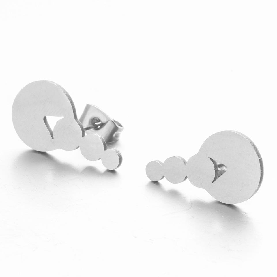 Golden Korean Minimalist Iron Stainless Steel Triangle Stud Earrings for Women Fashion Jewelry Accessories Gift