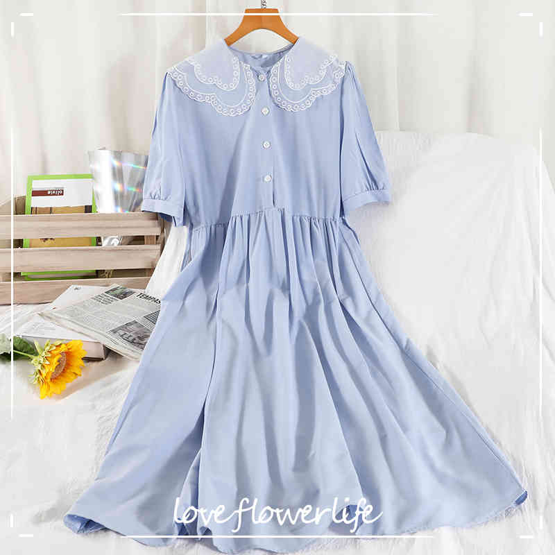 LoveFlowerLife Summer Vintage Solid Dress Button Peter Pan Collar Short Aline Mid-Calf High Waist Women Dresses 210521, Apricot
LoveFlowerLife Summer Vintage Solid Dress Button Peter Pan Collar Short Aline Mid-Calf High Waist Women Dresses 210521, Apricot
