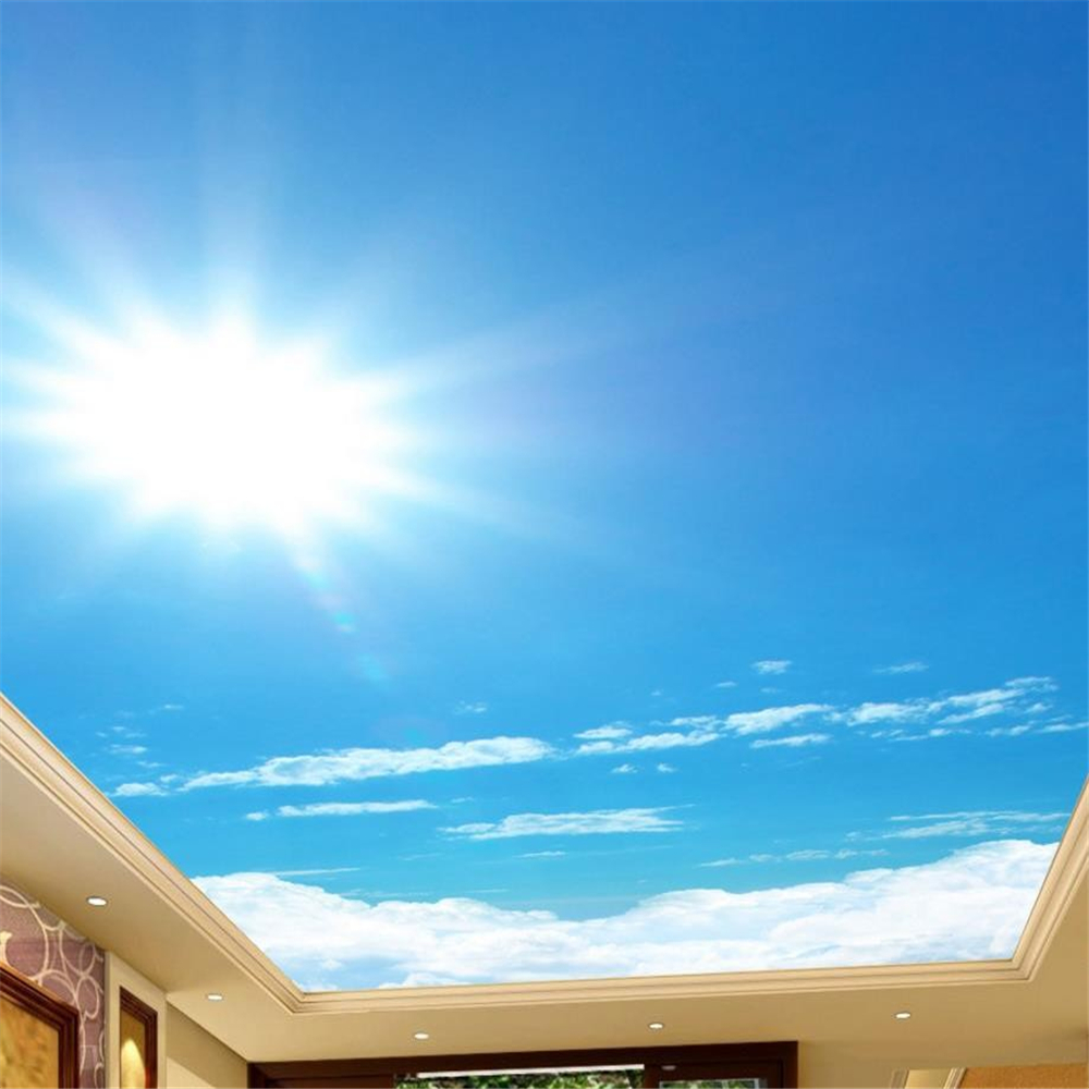 Customize 3D ceiling stickers sunlight sky 3d stereoscopic wallpaper ceiling non-woven 3d ceiling murals