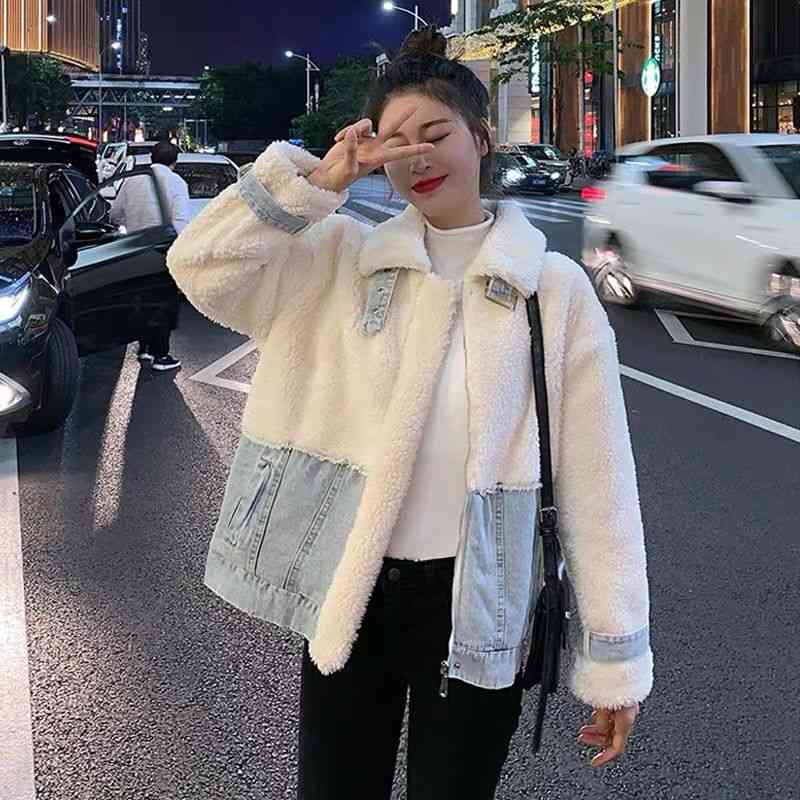Fashion Faux Lambs Fur Jacket Women Locomotive Outwear Thicken Hooded Long Sleeved Warm Abrigo Mujer 210603, Picture color
Fashion Faux Lambs Fur Jacket Women Locomotive Outwear Thicken Hooded Long Sleeved Warm Abrigo Mujer 210603, Picture color
