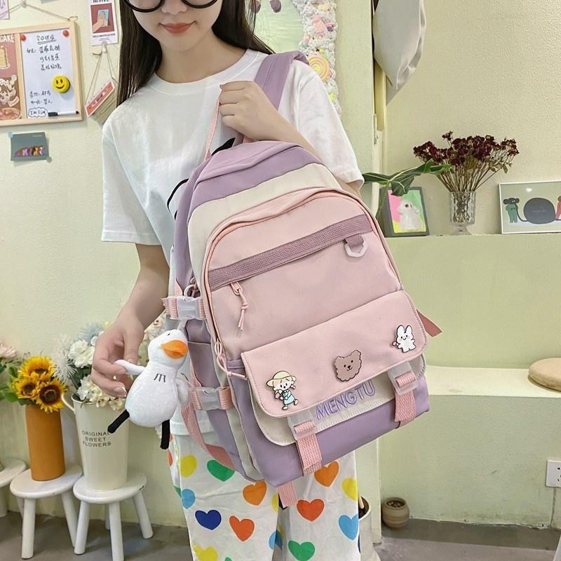 School Bags Fashion Women Backpack Nice Badge Hanger For Girls Great Capacity Waterproof Nylon Student, Black
School Bags Fashion Women Backpack Nice Badge Hanger For Girls Great Capacity Waterproof Nylon Student, Black