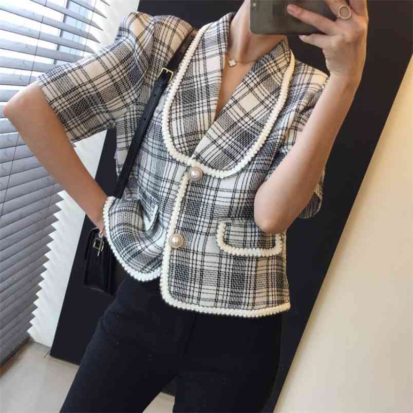 Temperament Ladies Korea Style Plaid Tweed Women Short Sleeve Jacket Spring Elegant Female Fashion Casual Chic Cardigan Top 210519, Photo color
Temperament Ladies Korea Style Plaid Tweed Women Short Sleeve Jacket Spring Elegant Female Fashion Casual Chic Cardigan Top 210519, Photo color