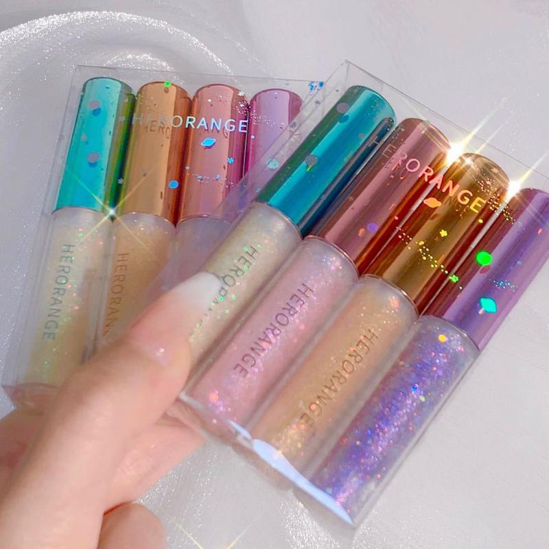 Eye Shadow 4 Sets Of Liquid Eyeshadow HERORANGE Pearl Glitter, A set
