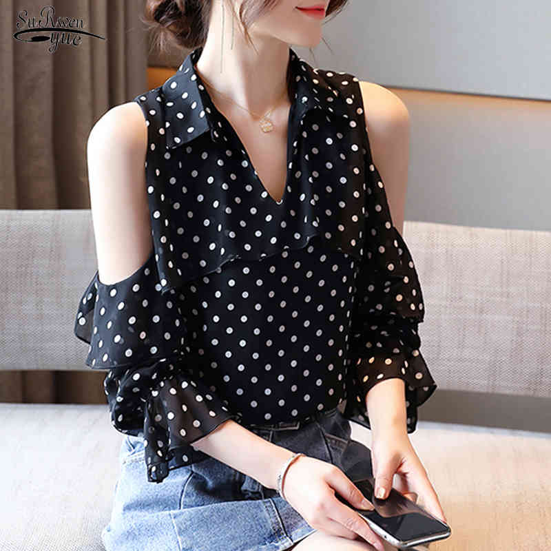 Korean Style Polka Women Blouses Summer Plus Size Women's Shirt Tops Casual Off Shoulder Loose Chiffon Blouse Blusas Femme 13344 210521, Black
Korean Style Polka Women Blouses Summer Plus Size Women's Shirt Tops Casual Off Shoulder Loose Chiffon Blouse Blusas Femme 13344 210521, Black