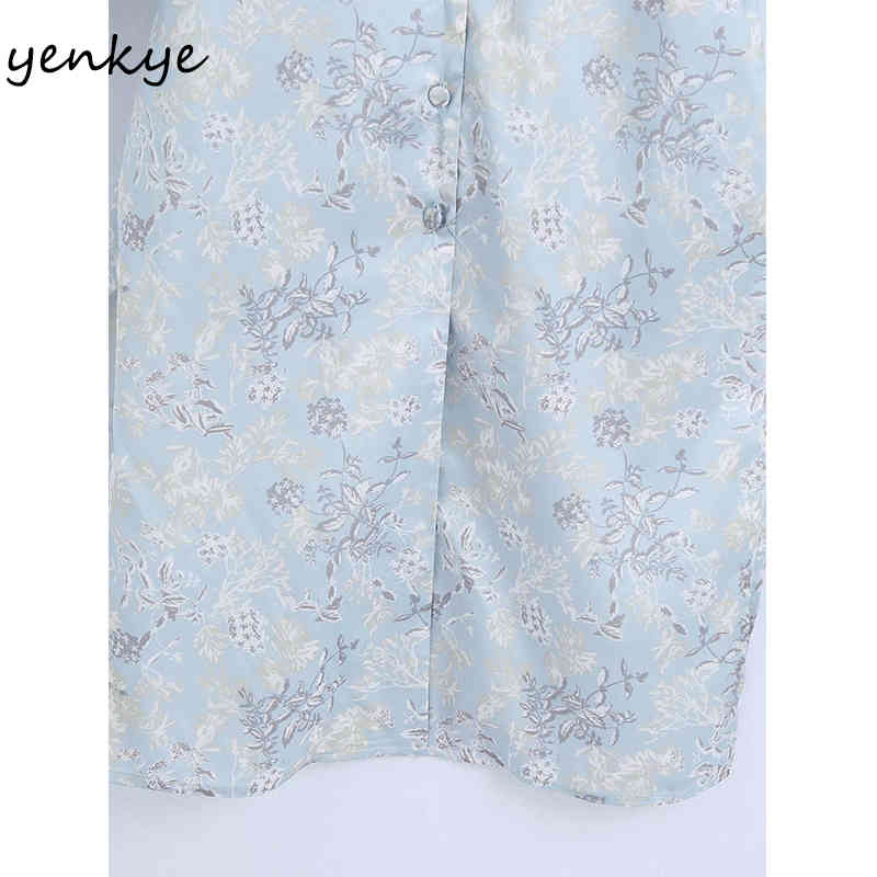 Spring Women Vintage Floral Print Long Shirt Dress Female Lapel Collar Sleeve Sashes Casual Plus Size Vestido 210430