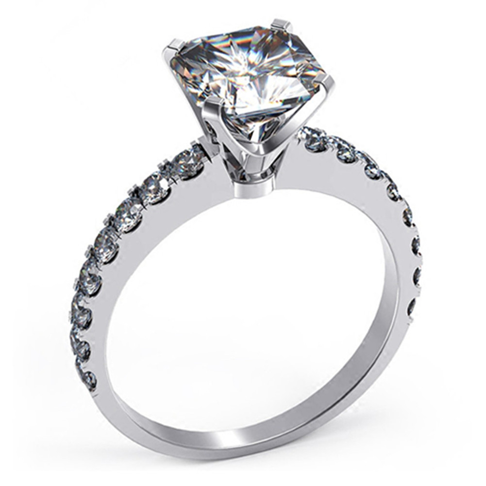 Sterling Silver Ring 6mm Cushion 1CT NSCD Simulated Diamond Rings Women Engagement Jewlery 18K White Gold Plated
Sterling Silver Ring 6mm Cushion 1CT NSCD Simulated Diamond Rings Women Engagement Jewlery 18K White Gold Plated