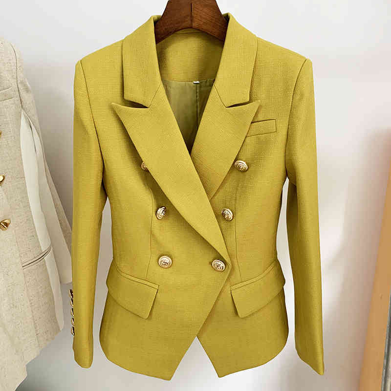 HIGH STREET est Classic Designer Jacket Women's Lion Buttons Double Breasted Slim Fit Textured Blazer Color Mustard 210521, Army green
HIGH STREET est Classic Designer Jacket Women's Lion Buttons Double Breasted Slim Fit Textured Blazer Color Mustard 210521, Army green