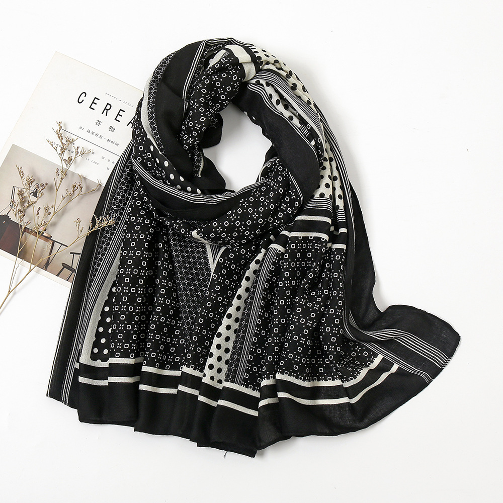 Shawls Autumn and Winter New Fashion Black Dots All-Match Oversize Shawl Korean Style Cotton Linen Feel Travel Warm Scarf No. 4
Shawls Autumn and Winter New Fashion Black Dots All-Match Oversize Shawl Korean Style Cotton Linen Feel Travel Warm Scarf No. 4