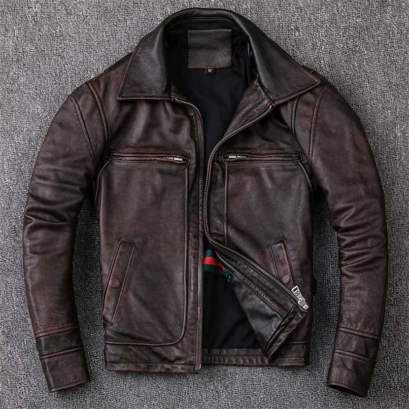 Men Cowhide Coat Men's Genuine Leather Jacket Vintage Style Man Leather Clothes Motorcycle Biker Jackets 211111, Black
Men Cowhide Coat Men's Genuine Leather Jacket Vintage Style Man Leather Clothes Motorcycle Biker Jackets 211111, Black