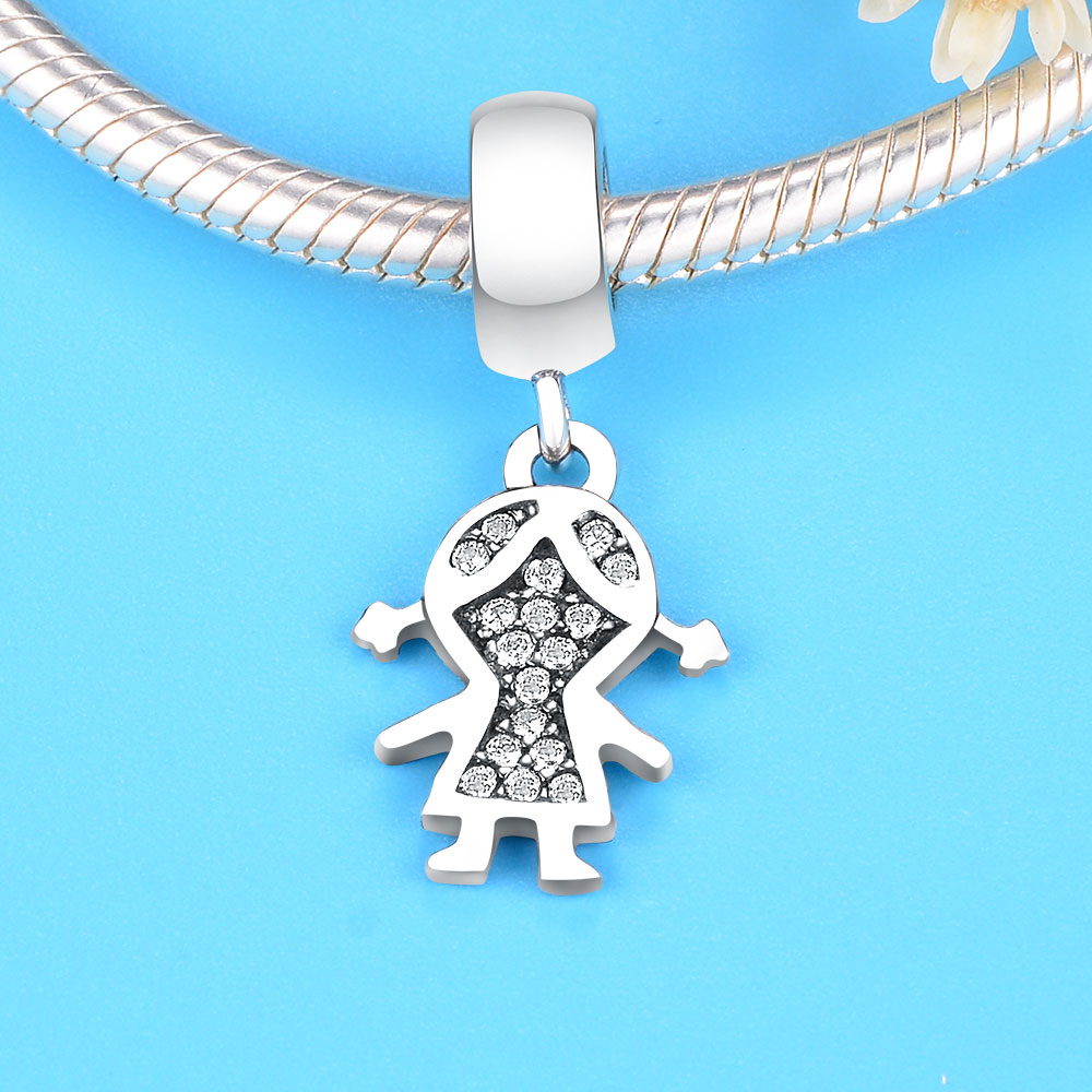 925 Sterling Silver Boy Girl Mix Zirconia Crystal Statement Necklaces & Pendants Chain Beads DIY Women Choker Trinket Collar