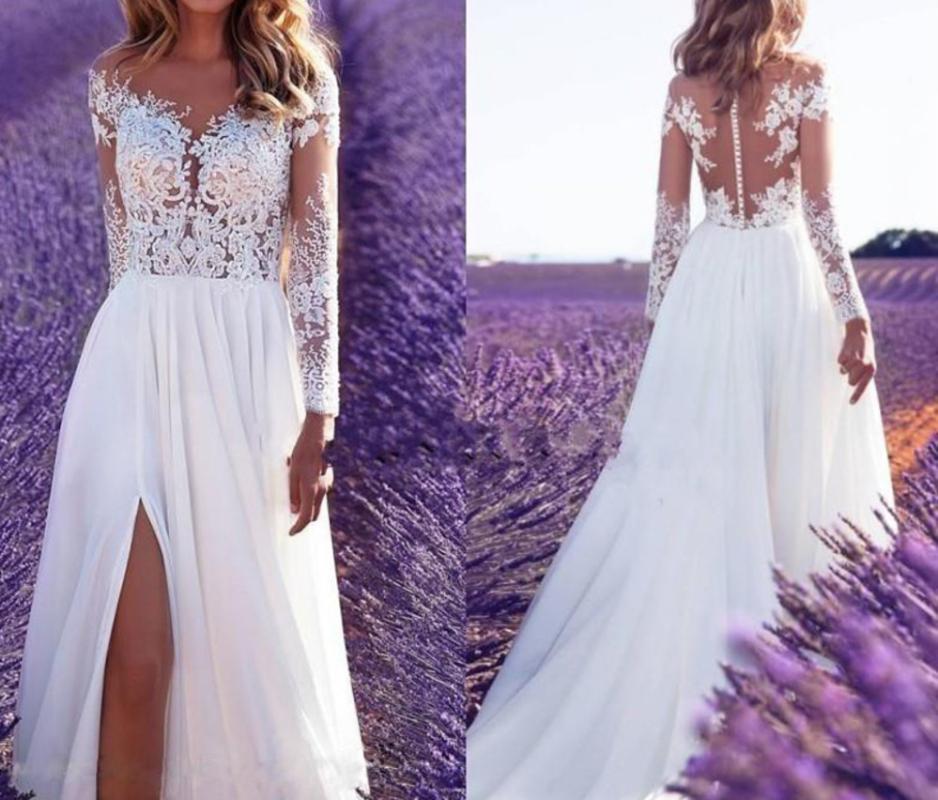 Casual Dresses Women' Split Long Elgant Bride White Party Dress Sleeve Perspective Lace Female Pography
Casual Dresses Women' Split Long Elgant Bride White Party Dress Sleeve Perspective Lace Female Pography