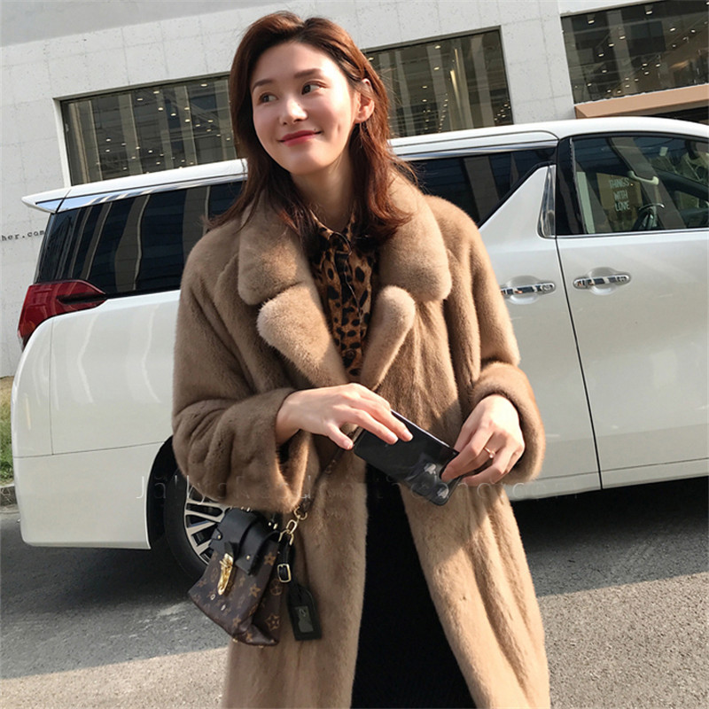 Fashion Women Solid Faux Fur Coat Winter Thick Warm Long Jacket Outwear Sleeve Plus Size Plush Coats Female Fourrure Femme 210515