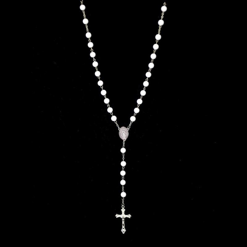 Pendant Necklaces Wholesale Cross Rosary 8mm Black And White Acrylic Beads Catholic Christ Necklace Textures Jewelry Gift For Women, Silver
Pendant Necklaces Wholesale Cross Rosary 8mm Black And White Acrylic Beads Catholic Christ Necklace Textures Jewelry Gift For Women, Silver