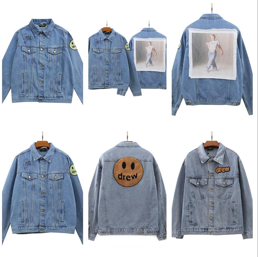Mens designers jean jackets womens men print leather jacket Drew House Smiley Face Denim coats Printing Long Sleeve women cowboy smiles, Customize
Mens designers jean jackets womens men print leather jacket Drew House Smiley Face Denim coats Printing Long Sleeve women cowboy smiles, Customize