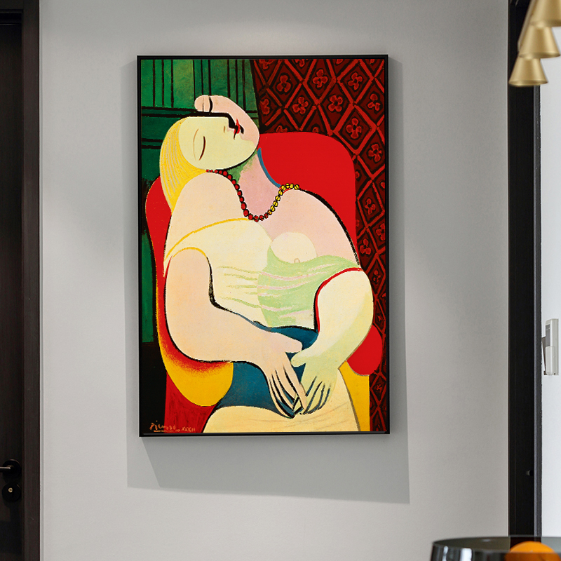 Dreaming Woman by Picasso Abstract Canvas Paintings Reproductions Impressionist Wall Art Posters and Print for Living Room Decor