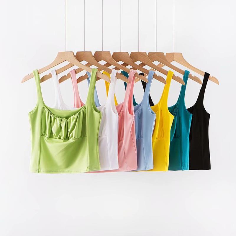 Neon green sexy crop top women casual pink tank streetwear black gym clothing gothic white clothes 210521