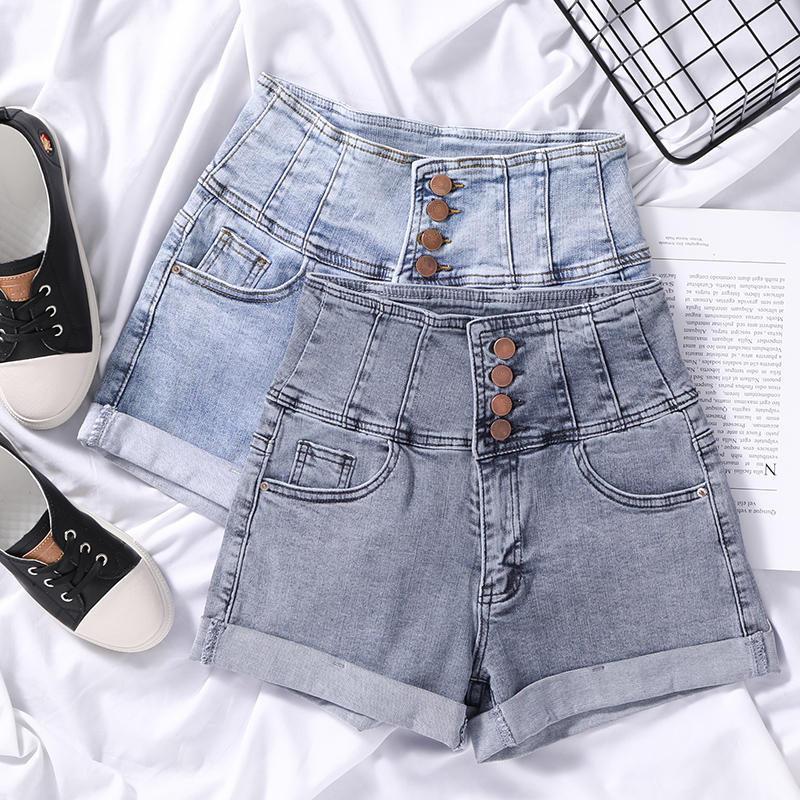 Vintage Denim Shorts Women Summer Loose High Waist Mini Female Casual Wide Leg Clothes Solid Q2498 Women's