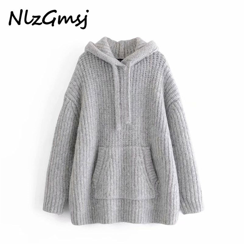Sweater Women Fashion Thick Gray Oversized Hood Knitted Jumper Female Oversize Pullovers Chic Tops 210628, As picture
Sweater Women Fashion Thick Gray Oversized Hood Knitted Jumper Female Oversize Pullovers Chic Tops 210628, As picture