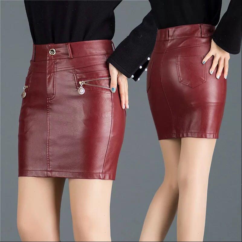 autumn and winter large size women skirts leather slim high waist hip pu dq827, Black
autumn and winter large size women skirts leather slim high waist hip pu dq827, Black