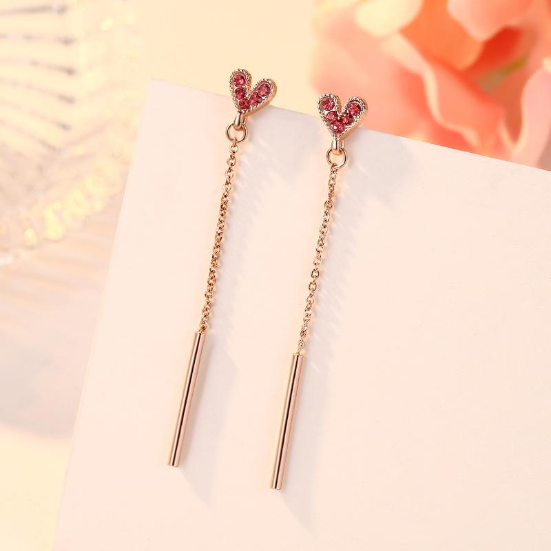 Chains 2021 Versatile Tassel Earrings Japan And South Korea Temperament Fairy 925 Pure Silver Ear Nails Women's Red Peach
Chains 2021 Versatile Tassel Earrings Japan And South Korea Temperament Fairy 925 Pure Silver Ear Nails Women's Red Peach