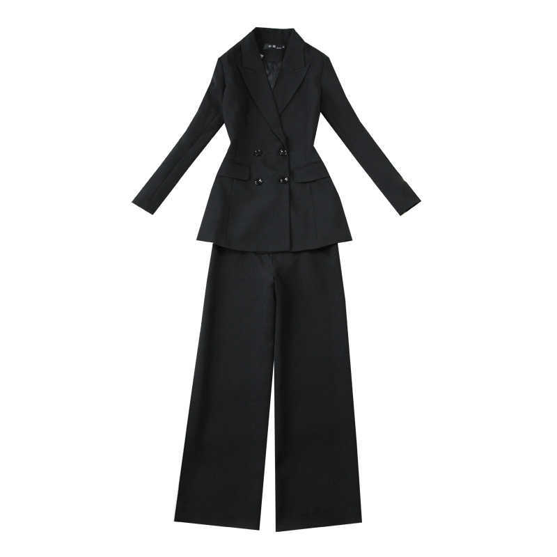 Women's elegant professional office pants suit Temperament Feminine Blazer Slim high-rise wide-leg in 210527, Black
Women's elegant professional office pants suit Temperament Feminine Blazer Slim high-rise wide-leg in 210527, Black